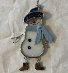 Snowman Stained Glass Suncatcher Ornament window decoration