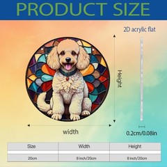 Poodle Acrylic Suncatcher 2D Print Pet Theme Home Window Hanging Decoration Gift