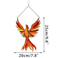 Phoenix Suncatcher Stained Window Hanging Ornament Acrylic Window Panel MG