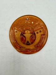 60’s Holmegaard Michael Bang Noah’s Ark Sun catcher Round Orange Vintage Denmark