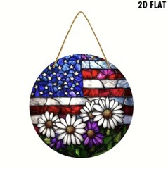 USA-Flags-4th of July-Patriotic Stained Glass Look Acrylic Sun Catcher