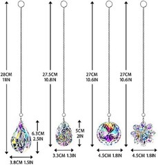 HDCRYSTALGIFTS 4Pcs Crystal Suncatchers for Window Hanging Sun Catchers Indoor R
