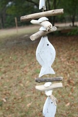Driftwood Sea Turtles / Fish Beach Patio Mobiles, Wood, Beach Gems – 3 items