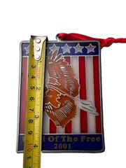 2001 Sun Catcher Land of The Free Ornament Eagle Flag Limited Edition Vintage