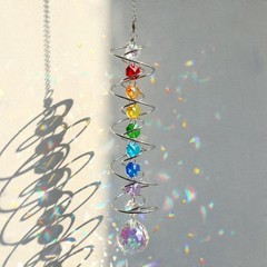 Suncatcher Wind Spinner Gazing Ball Spiral Tail Crystal Sun Catchers
