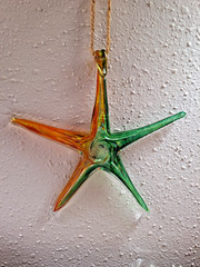 Hand Made Glass Suncatcher Star Ornament Asheville NC Art Glass