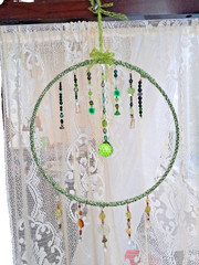 Green Beaded Suncatcher 12″ Round Ring