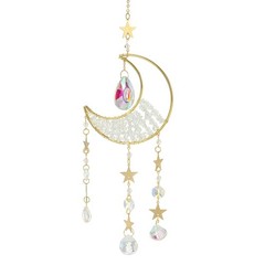 Moon Suncatcher Crystal Sun Catcher Hanging Prism Wind Chimes White