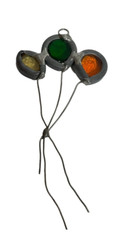 2 Vintage Leaded Stained Glass Hanging Balloons Suncatchers Multicolor