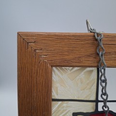Jeanne Chris Sowell Stained Glass Watermelon Framed Suncatcher Art Texas Lady