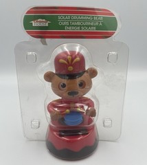 Solar Powered Drumming Dancing Bear Christmas Gift Dashboard Window Display Deco