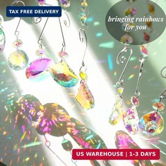 9 Pieces Sun Catchers Indoor Window Suncatcher Crystals Prisms with Chain Pendan