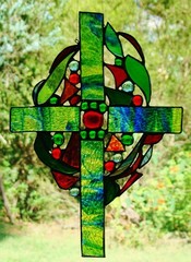 Handmade Aqua Cowboy Boot Stained Glass Suncatcher Horse & Country Lover Present