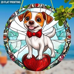 Cartoon Pet Acrylic Suncatcher Cute Dog & Heart Design Window/Living Room Decor