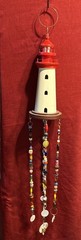 Artisan made lighthouse wall hanging suncatcher wind chime beach decor lake hous