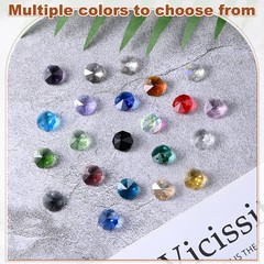 50PCS Octagonal Prism Crystals 2 Hole, 14mm/0.55″ Pendants for [Pink]