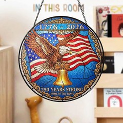 Stained Glass Suncatcher USA 250th Anniversary Patriotic American History