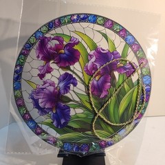 Multi-Color-Colorful Acrylic Purple Orchid 8″X8″ 2D Sun catcher w/ Rope Hanger.