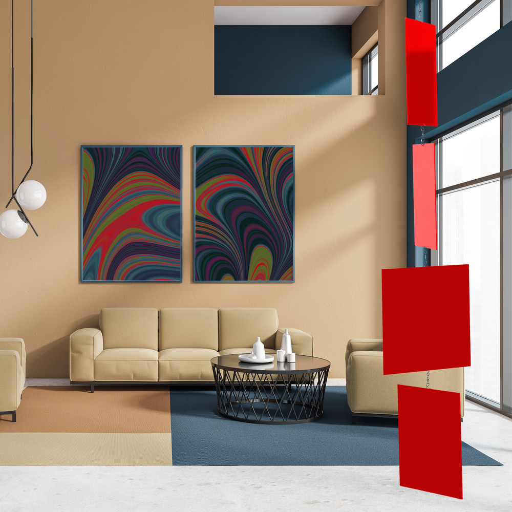 MODcast Red Mobile | Mid Century Modern Kinetic Art Mobiles + Room Dividers