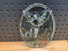 AMIA Handcrafted Glass Oval Fairy Sun-Catcher 9” X 6.5”