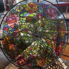 Vintage Floral Colored Beautiful Sun Catcher 12×12” Round