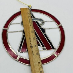 Vintage Handmade Angel’s Baseball Emblem Stained Glass Logo Rare