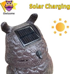Solar Owl with Glowing Eyes, Rotating Head, Hoot Sound, Motion Detector and S…