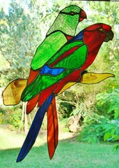 Rainbow Lorikeet Australian Stained Glass Handmade Suncatcher Bird Lovers Gift