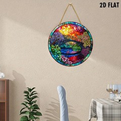 Vibrant Garden Bridge Acrylic Suncatcher Nature Lover Window Hanging Decoration