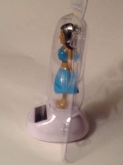 Hawaiian Hula Girl Solar Powered Figurine Blue Skirt Wiggles Hips Hawaii