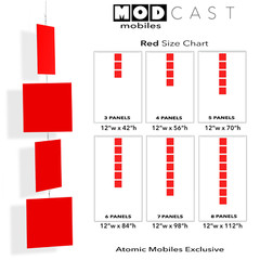 MODcast Red Mobile | Mid Century Modern Kinetic Art Mobiles + Room Dividers