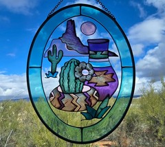 Southwestern Style Window Suncatcher Plastic With Chain 7″ X 5.5″ *Read*
