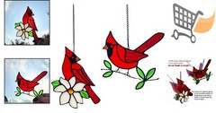 Memorial Gifts for Women Stained Glass Window Hanging Bird Decor 2 Pack