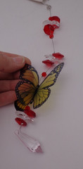 Red and Clear Crystal Accent Translucent Butterfly Prism Suncatcher