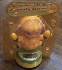 4¼” Animal Dancer Solar Dancing Lamb With Yellow Easter Eggs