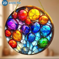 Elegant Abstract Vibrant Bubble‑Themed Acrylic Suncatcher Holiday Birthday Gift
