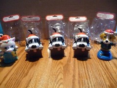 Lot of 5 Solar holiday figures cat and dog themed