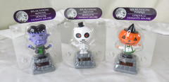 3 – NEW Solar Powered Dancing Bobblehead Halloween Pumpkin Skeleton Monster
