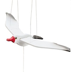 NAUTIMALL Wooden Flying Seagull Decorative Hanging Mobile Nautical Ornament N…