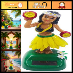 Solar Powered Hula Girl Dancing Doll – Hawaiian Car Dashboard Ornament, Home Dec