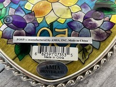 Amia Heart Shape Happy Anniversary 50 Years Stain Glass Suncatcher Hand painted