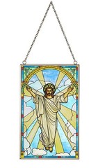 Catholic Inspirational Décor – Stained Glass Risen Christ Brand Berkander NIB