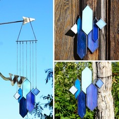 Earth Tones Stained Glass Suncatcher – Modern Home Decor
