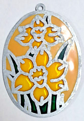 Stained glass look Yellow Flower suncatcher NOT real stained glass