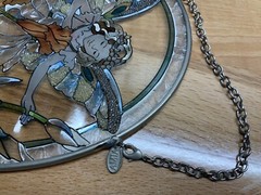 AMIA Handcrafted Glass Oval Fairy Sun-Catcher 9” X 6.5”
