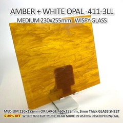 STAINED GLASS SHEET Mosaic Cathedral Clear Irid Stipple Wispy Texture Leadlight