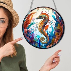 Acrylic Color Window Decoration, Mermaid Suncatcher/Sea Turtle/Dolphin/Seahor…