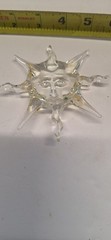 Clear Glass Sun Face Suncatcher Paper Weight Glossy Finish for Any Room