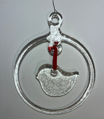Kosta Boda Bertil Vallien Clear Glass Bird Suncatcher Ornament 9 Inch