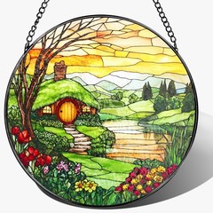 8-Inch Classic Stained Glass Window Hanging – Ideal for Mother’s Day & Christmas